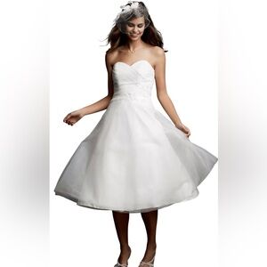 Galina David’s Bridal Short Tulle Wedding Dress Size 14 w/ Volumizing Slip
